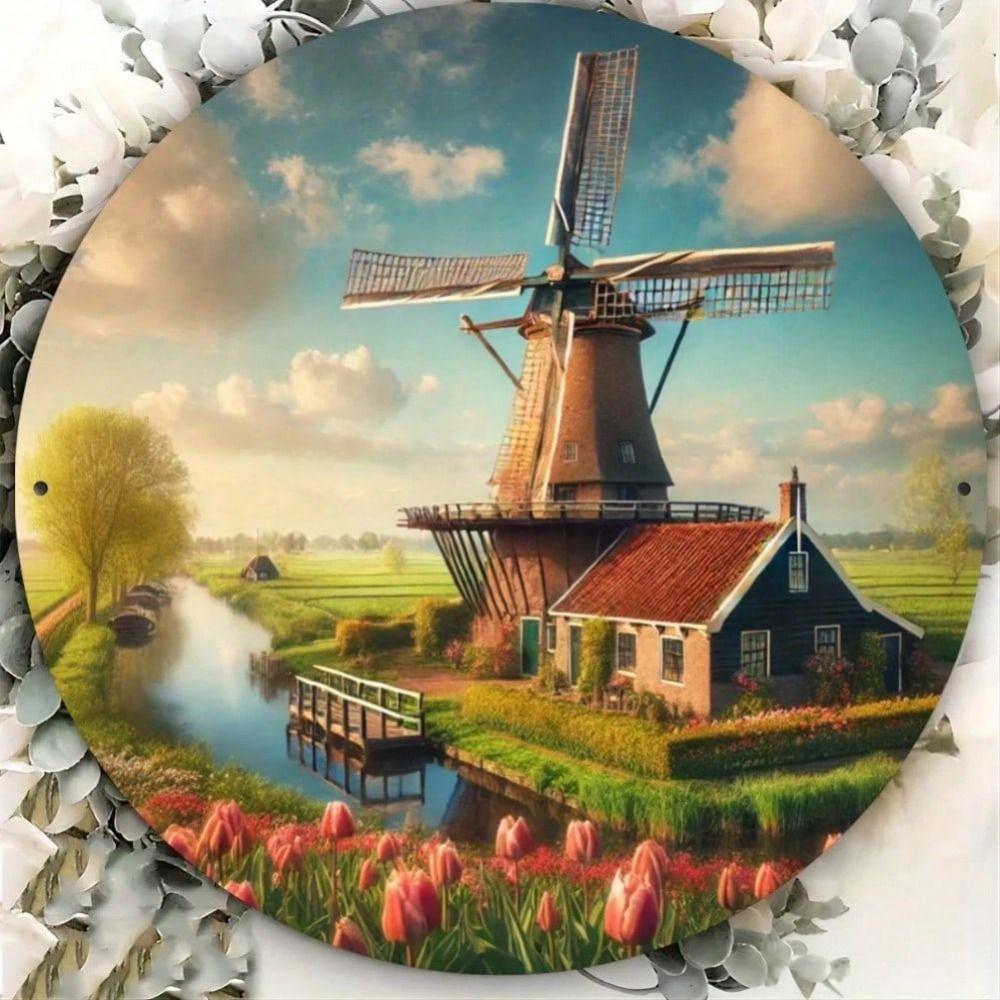 Iron Wall Art Decor Vintage Painting Handmade Metal Tin Sign 20x20cm
