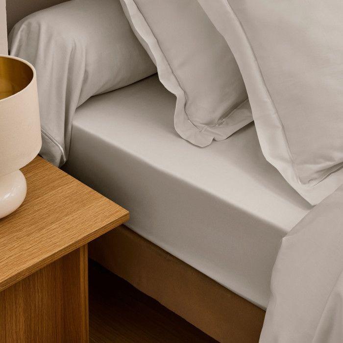 Taie de traversin "Prestige" 100% Satin de coton Peigné 120 fils /cm² Coton Pur - 45x185 - Prestige Sable