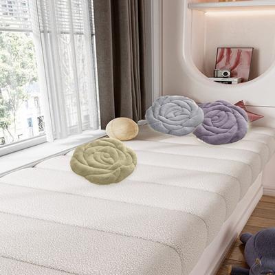 Seat Cushion Keep Warm Thickened Super Soft Anti-slip Granule Hip Protective Round Rose Shape Plush Chair Tatami Cushion Household Supplies