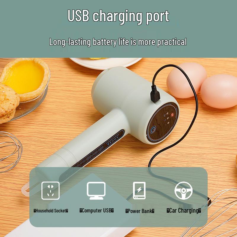 Handheld Wireless Electric Egg Beater & Frother for Baking
