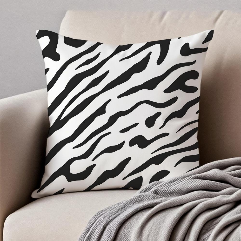 Classic fashion luxury zebra pattern Cushion Cover Pillowcase Antidustmite Invisible Zipper Short Plush Sofa Cushion