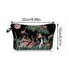 1pc Vintage Mushroom Moon Pattern Makeup Bag Pouch for Women Girls Travel Portable Makeup Storage Bag