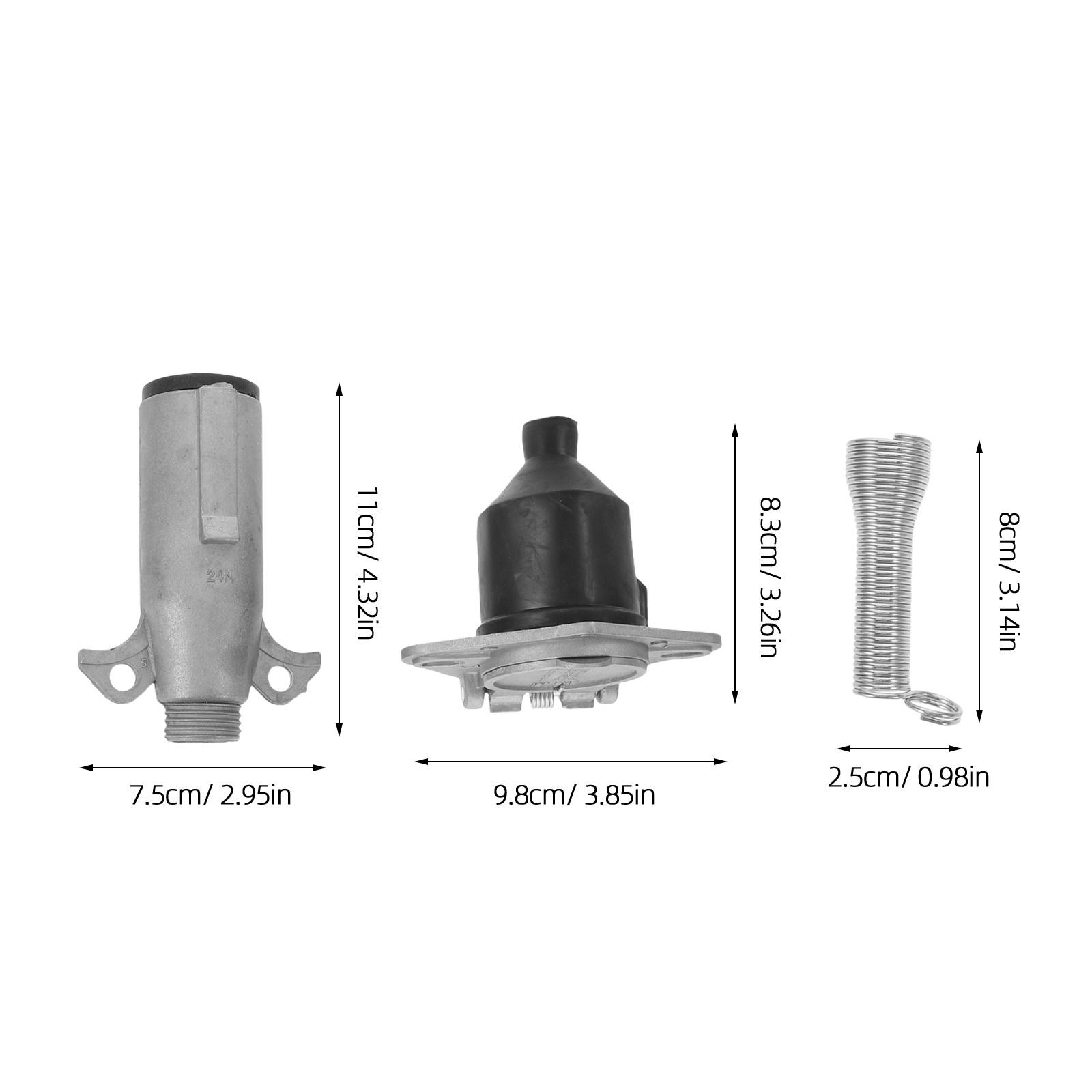 1 Set 7 Pin Trailer Socket Towbar Metal Aluminum Alloy Plug Trailer Truck Towing Electrics 24V Connector Replacement Plug 1 Set