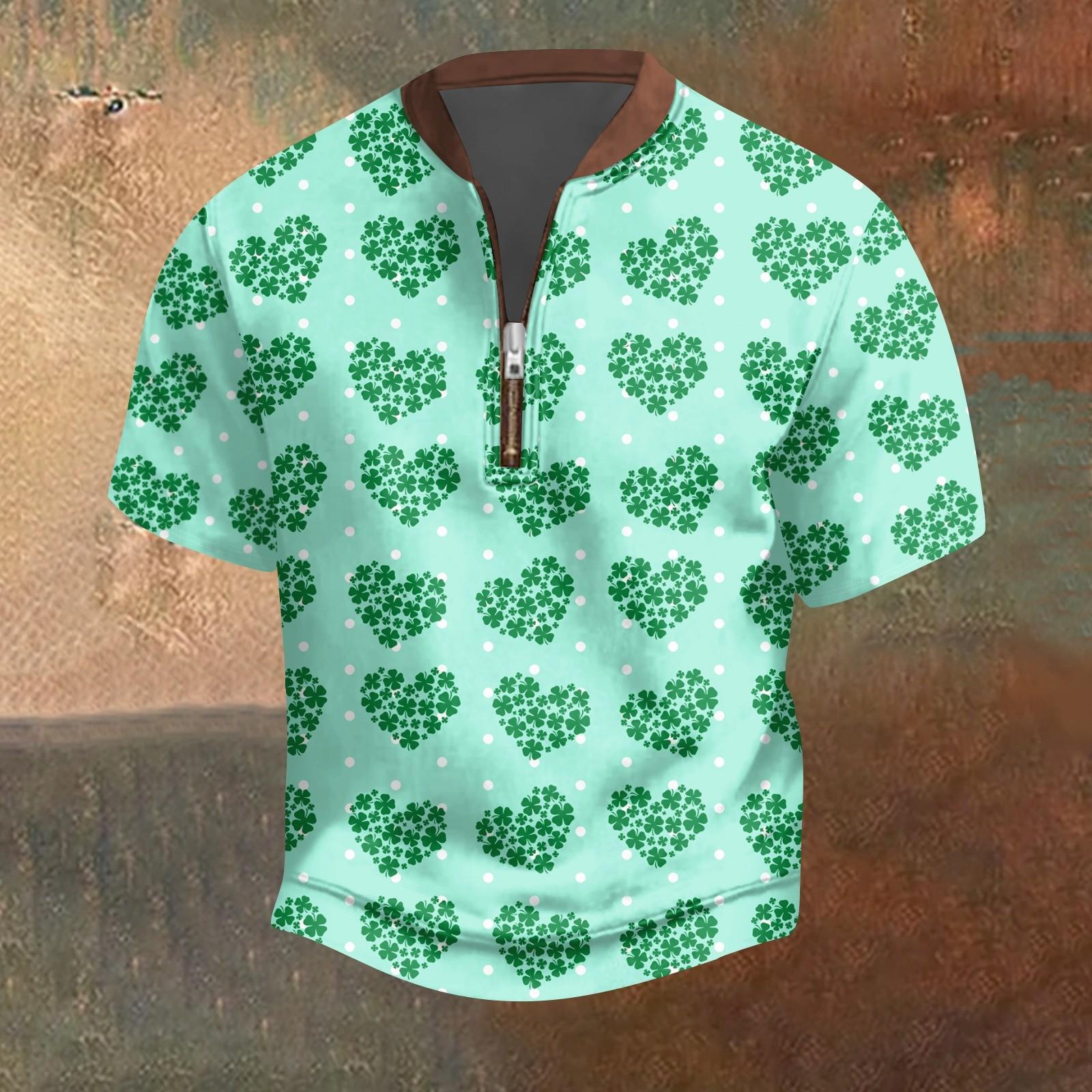 

Мужская повседневная футболка с застежкой-молнией на половину длины и короткими рукавами XL