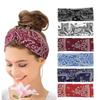 Bohemian Print Wide Headband - Water Absorbent, Cross Straps, Suitable For Yoga, Running And Everyday Use