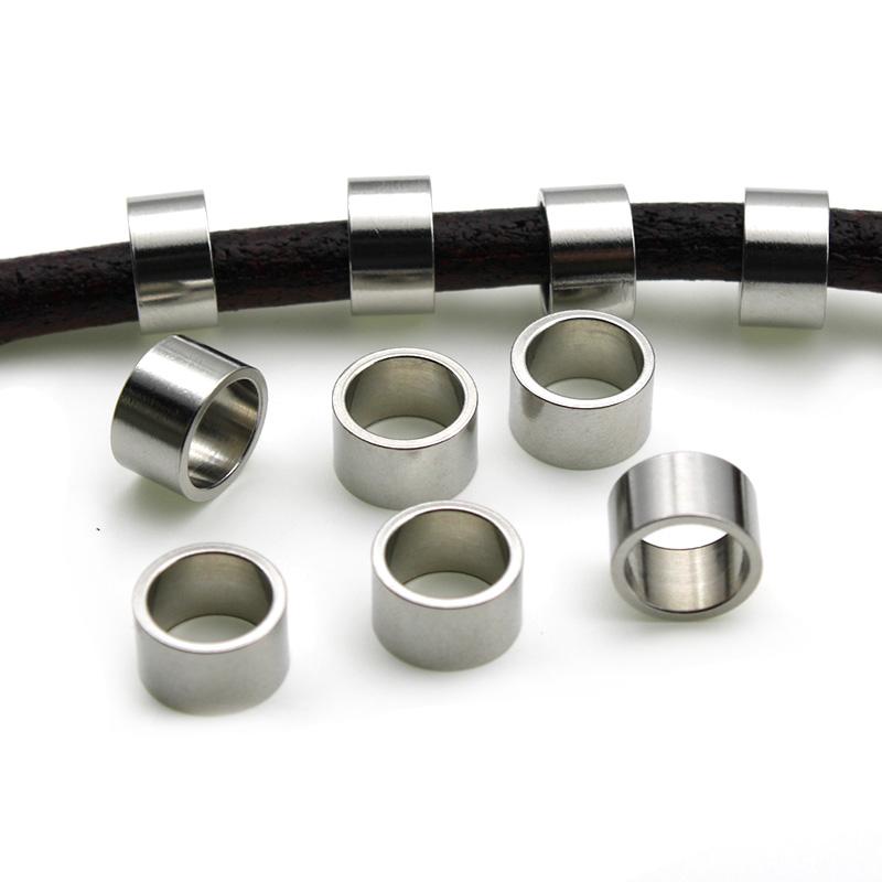 

20Pcs Stainless Steel Spacer Bead Charm Big Hole Loose Bead for DIY Bracelet Necklace Leather Jewelry Making Supplies Accessorie 10x6mm hole 8mm