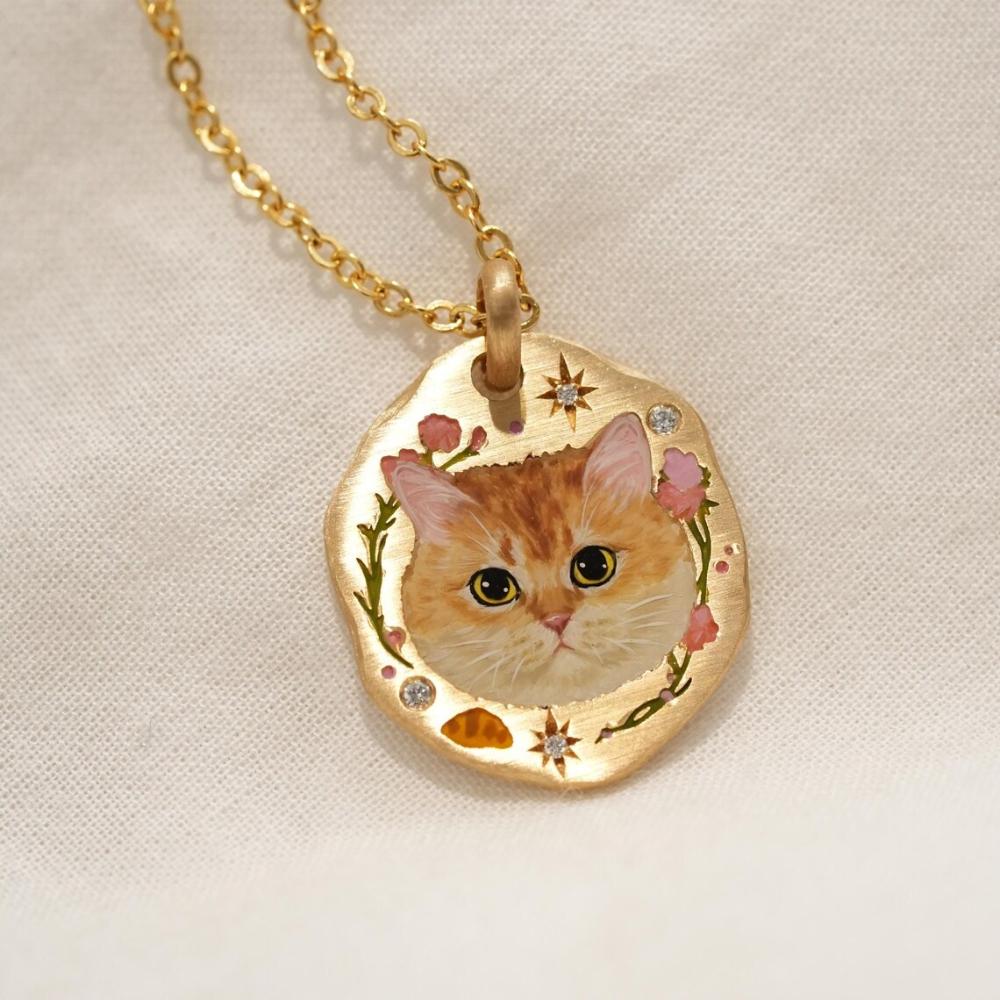 New Simple and Popular Cute Animal Series Cat and Dog DIY Pendant necklaces for women 40cm