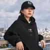 Li Ning Sports Lifestyle Series Loose Fit Hooded American Print Letter Casual Fleece Sweatshirt Unisex Sweatshirt Black AWDU923-4