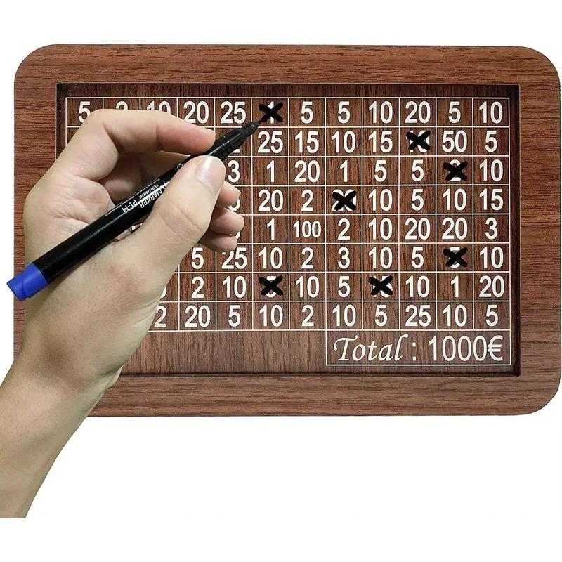 1 Stück Geldholzbox Sparschwein Holzspardose Wiederverwendbare Geldbox mit Sparziel und Zahlen Geldboxen Geldschublade