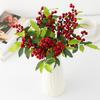 Künstliche Simulierte Pflanzen Beerenzweig Kieferngras Rote Beeren Blumen DIY Kranz Weihnachtsbaumschmuck Weihnachten Heimdekoration