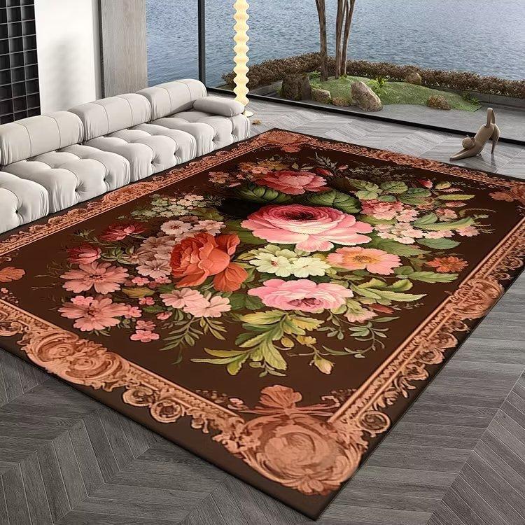 European Bedroom Decor Flower Carpet French Style Carpets for Living Room Lounge Rug Fluffy Soft Study Mat