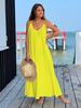 European Seaside Holiday Backless Spaghetti Strap Women's Summer V-Neck Maxi Dress