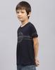 MONTE CARLO Boys Navy Blue Self Design Round Neck Half Sleeve T-Shirt
