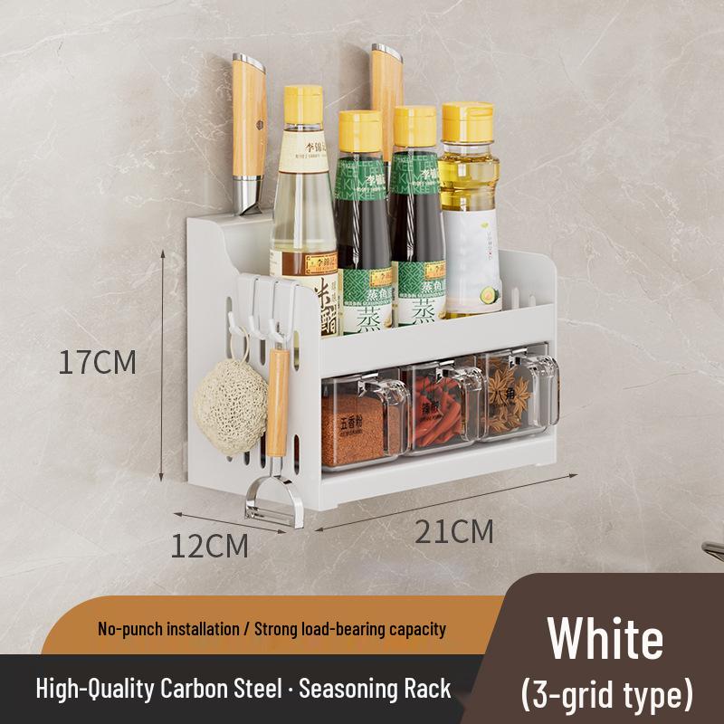 Multifunctional Kitchen Seasoning Rack: Multi-layer Storage for Seasonings, Knives, and Chopsticks