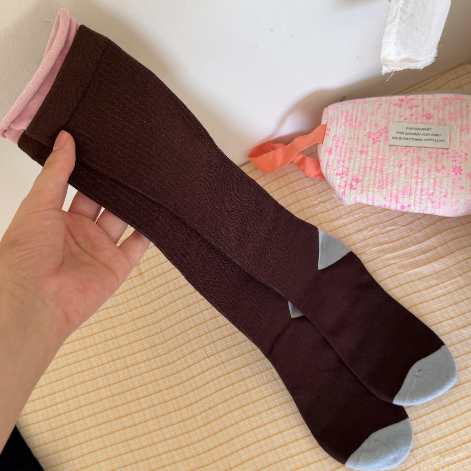 New Color Blocking Women Stockings Cotton Breathable Ventilate Women Long Socks Autumn Winter Kawaii Harajuku Japanese Stockings 35-39