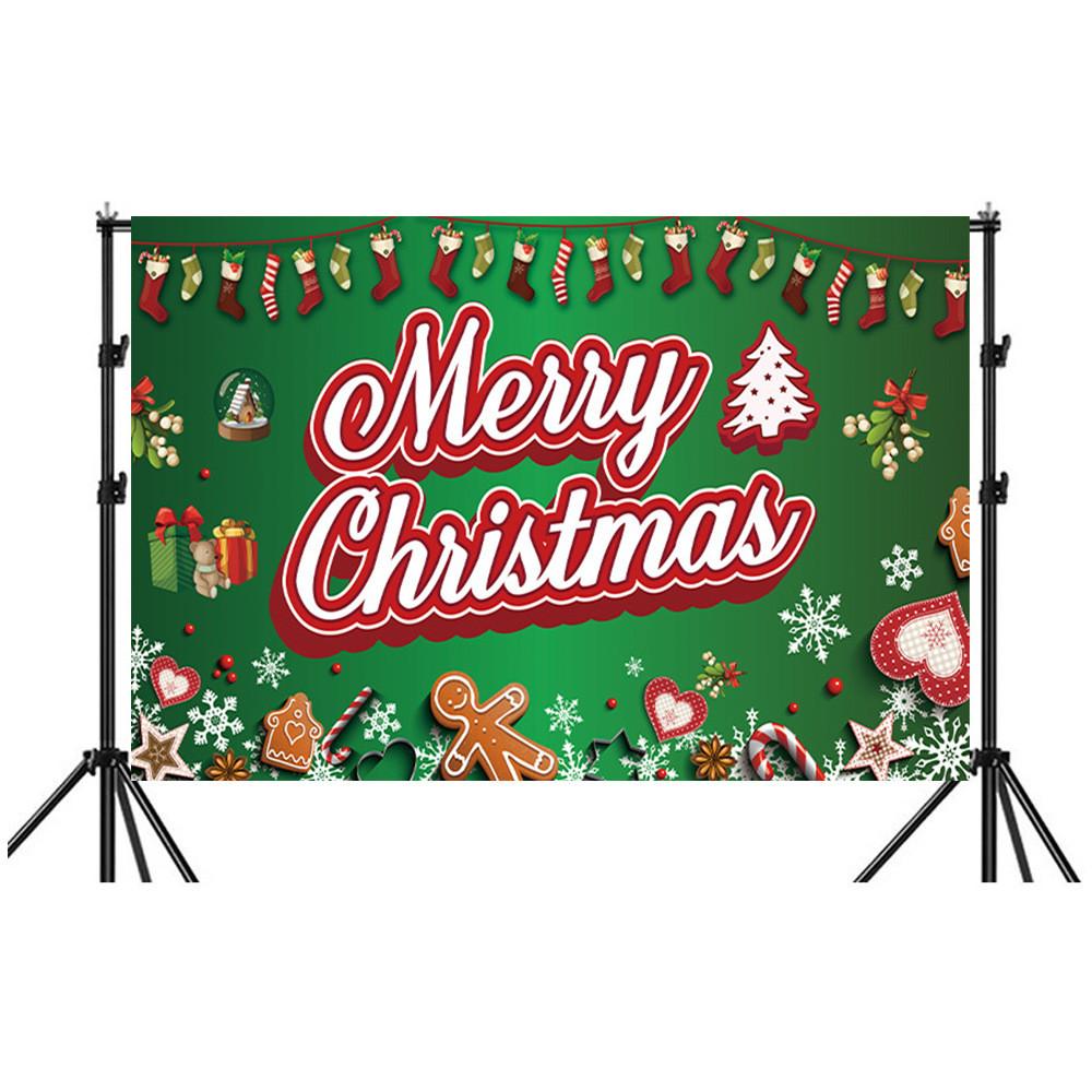 Christmas Background Banner Polyester Festival Party Decor For Holiday Event
