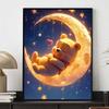 Disney Diamond Painting Winnie The Pooh Sleeping Under The Moonlight Wall Hanging Embroidery Full Diamond Cross Stitch DIY Gift Home Decor