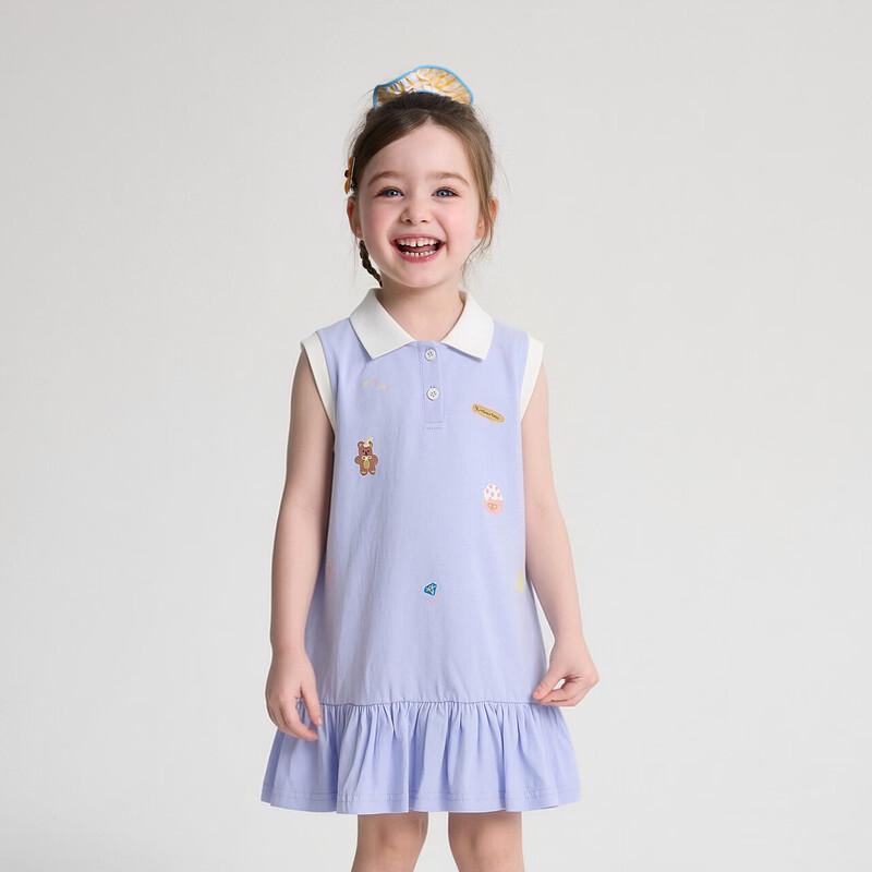Desa Girls' 2026 Summer Printed Color-Block Dress