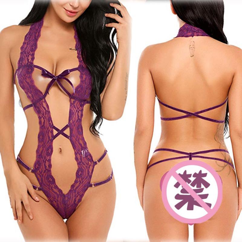 Sex underwear sexy women's one-piece open-file hollow underwear