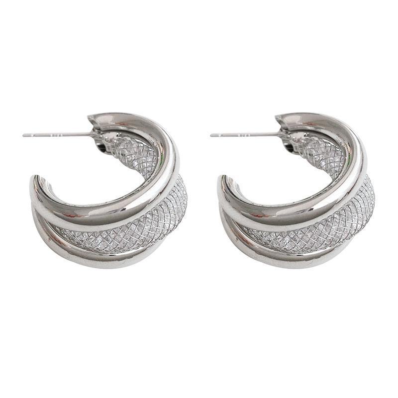 Elegant Zircon C-Shaped Earrings: High-End, All-Match, Exquisite Design for Women.