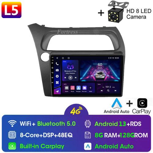 For Honda Civic Hatchback 2006-2011 Android 12 Car Radio Multimedia Video Navigation 2 Din Stereo DVD Head Unit Speaker Carplay