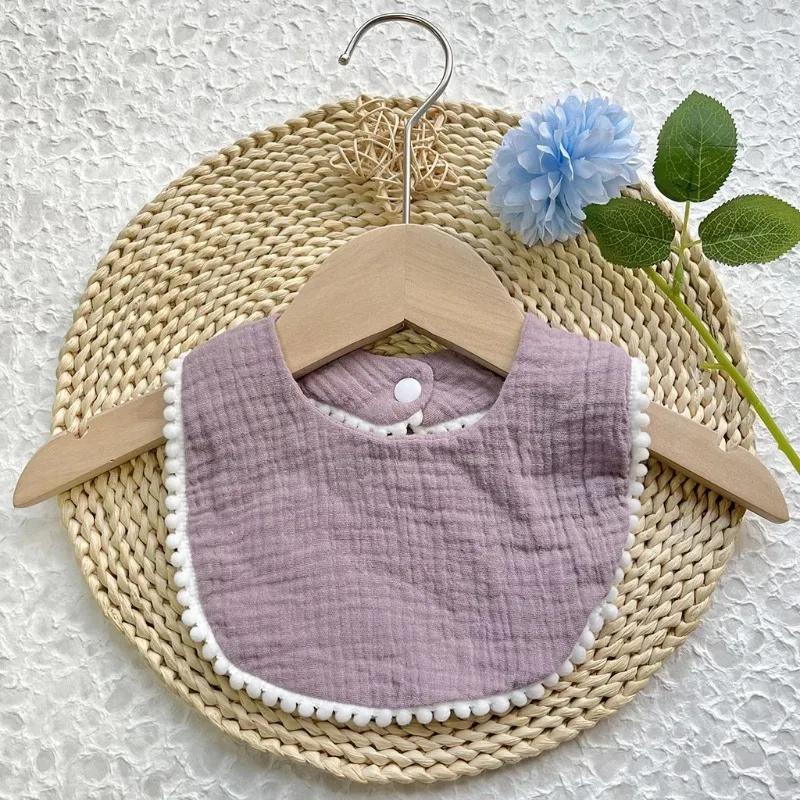 Băieți și fete, din bumbac pur, colorat de bomboane, bavetă confortabilă pentru saliva pentru bebeluși, prosop din dantelă solidă pentru saliva, prosop pentru saliva, pentru copii