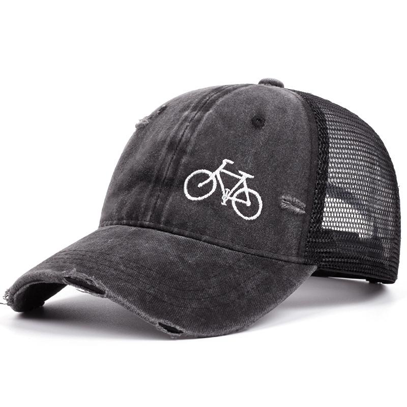 Fashion Hat Washed Ripped Baseball Cap Women's Summer Breathable Net Street Fashion Trendy Old Retro Sunscreen Casual Cap Men