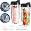 11-in-1 Blender Accessories, Blender Replacement Parts Compatible with Nutri Ninja, 24oz Blender Cups and Blade Assembly with Cross & Flat Blades for