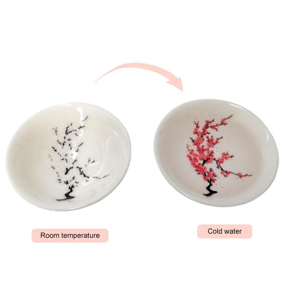 Unique Color Changing Teacup Creative Flower Change Bowl Gift Cold/Hot Water Bowl  Coffee