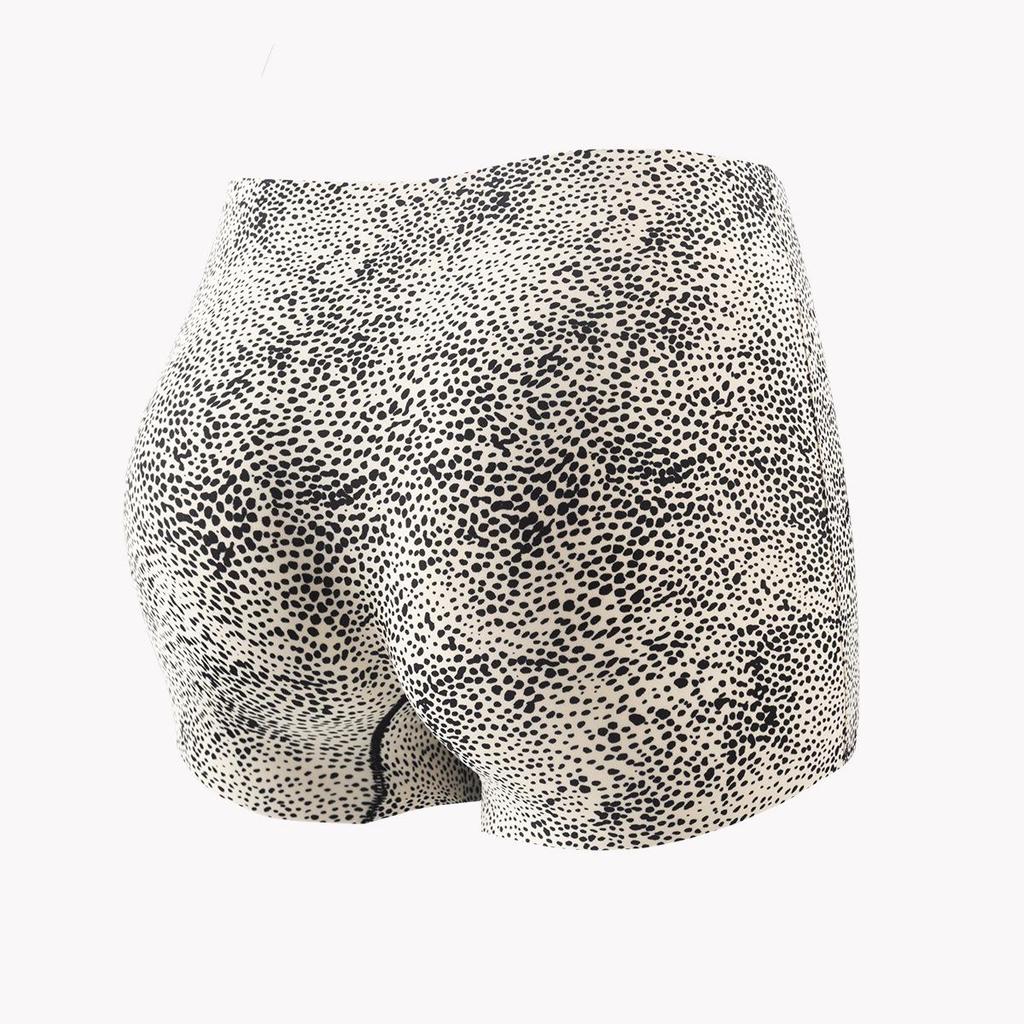 Women's European Size Leopard Print Yoga Boxer Briefs - No Roll, Stretchy & Breathable
