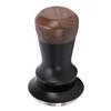 Coffee Press Tamper with Sound Feedback Thread Base Walnut Wood Stainless Steel 30lbs Constant Pressure Spring Loaded Coffee Tamper