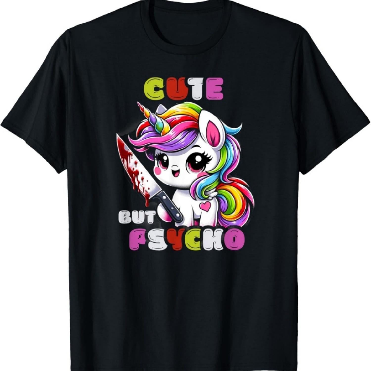 

Милый, но психованный единорог - Причудливая и прихотливая футболка XXXXXL чёрный