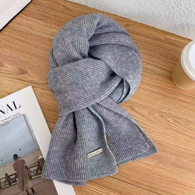 Autumn and winter Korean version of couple's warm plaid double-sided imitation cashmere scarf super long knitted thickened student scarf women
