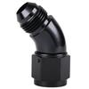 Podavelle 45 Degree 8AN Male To 8AN Female Swivel Full Flow Fitting Adapter Coupler Aluminum Black