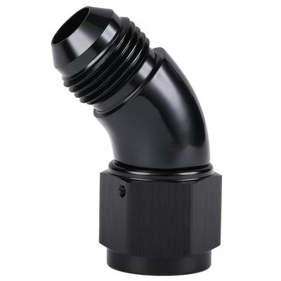 Podavelle Adaptador Acoplador Giratorio de Flujo Completo de 45 Grados 8AN Macho a 8AN Hembra Aluminio Negro
