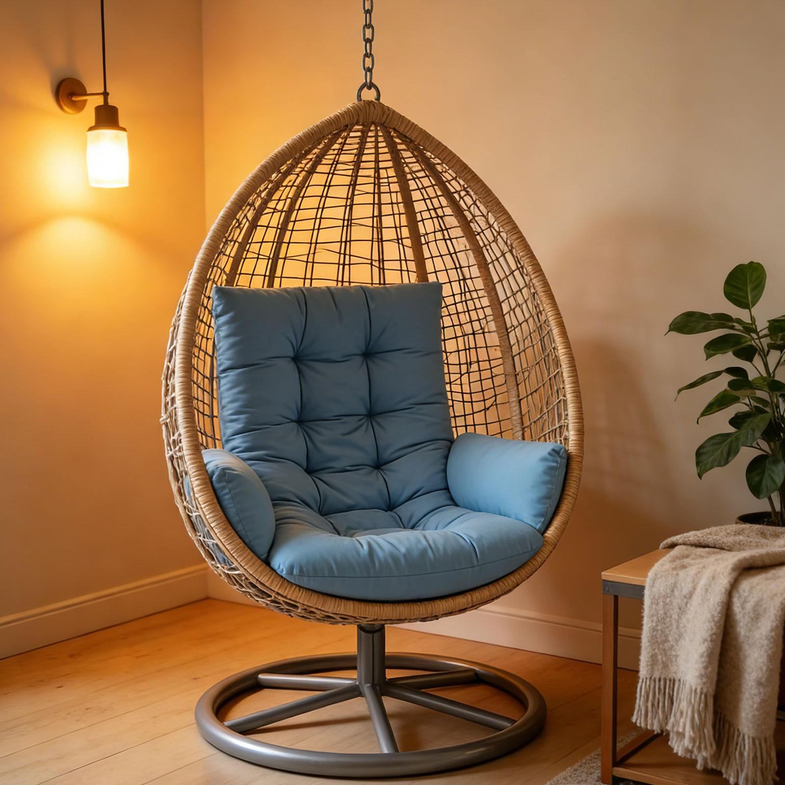 Swing Seat Cushion Non-slip Comfortable And Suitable for Balcony Bedroom Patio Furniture Blue 3260₽