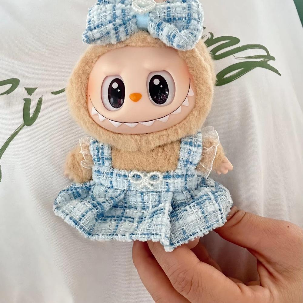 Cute Doll Clothes Outfit Accessories Classic Dress Set for 17CM Labubu V2 Mini Dolls Clothing Girl Kid Gift Labubu Ropa