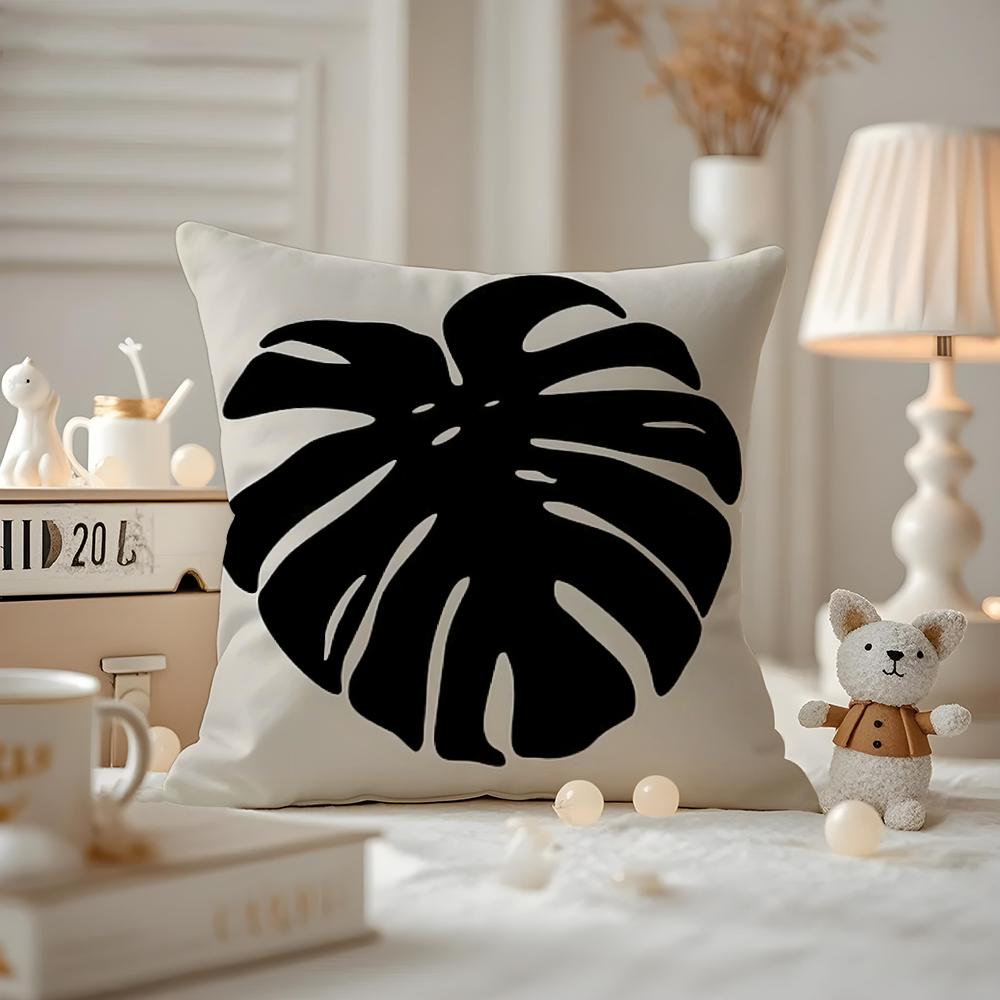 Classic Modern Flowers Cushion Cover Anti-dustmite Pillowcase Invisible Zipper Silky Short Plush Sofa Cushion Cover