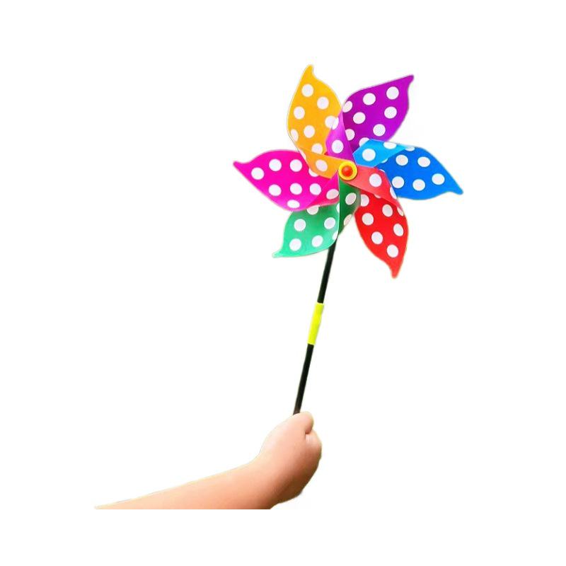 Colorful Polka Dot & Stripe Sequin Pinwheel Toy for Kids - Outdoor Fun