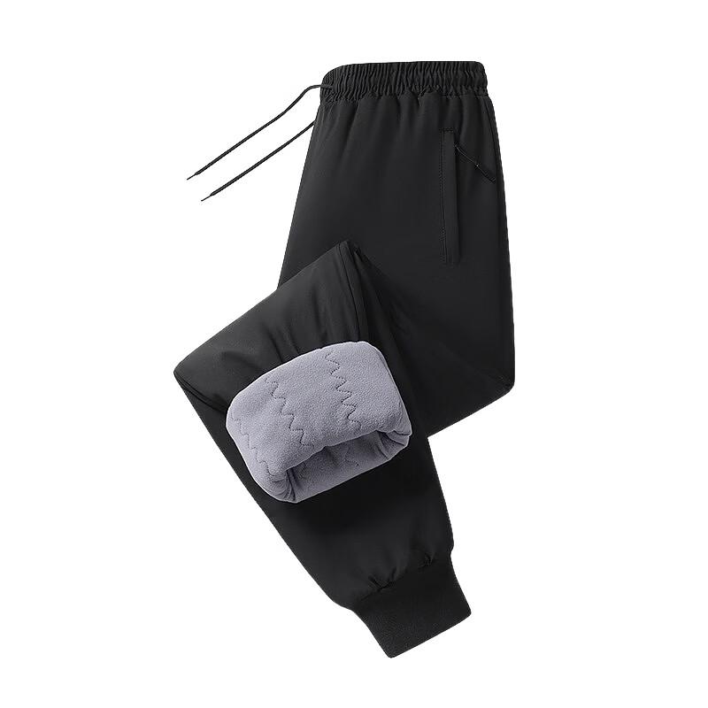 Men's Fleece-Lined Straight-Leg Casual Winter Trousers