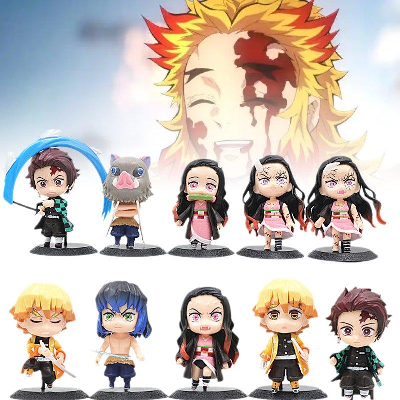 10pcs Slayer Demon Character Toy Doll Pvc Model Desktop Decoration Gift Childred