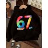 Regenbogen-Buntstift-Stitching 67 Digitaldruck Kapuzenpullover Vierfarbig Kindlich Lässig Langarm Pullover für Jungen und Mädchen