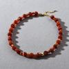 Retro Red Size Beaded Light Luxury Agate Gemstone Collarbone Chain Niche Personality Unique Fashion Necklace