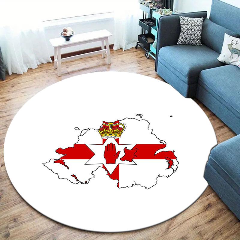 Flag Round Area Rug,Carpet Rug for Living Room Bedroom Sofa Playroom Decor,Non-slip Floor Mat