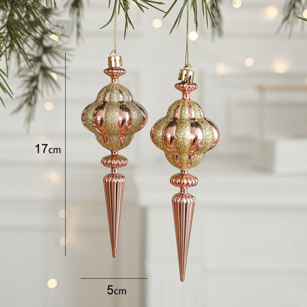 2PCS Red&white Christmas Hanging Decoration Plastic Santa Clause Christmas Tree Ornament Festival Party Supplies Xmas Baubles