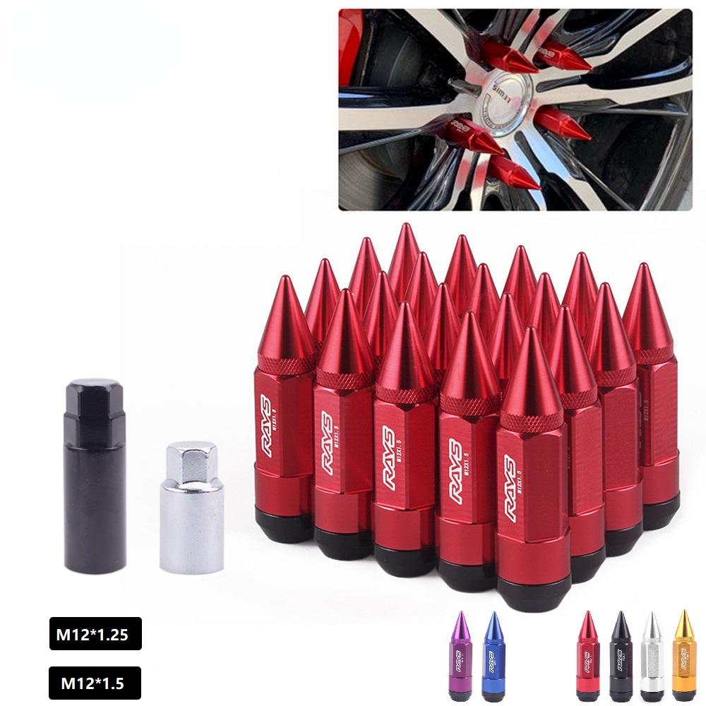 Cheap RAYS Racing Composite Nuts Anti Theft Steel Head Alloy Aluminum Lock Wheel Lug Nut Bolt With Spikes M12*1.25 M12*1.5