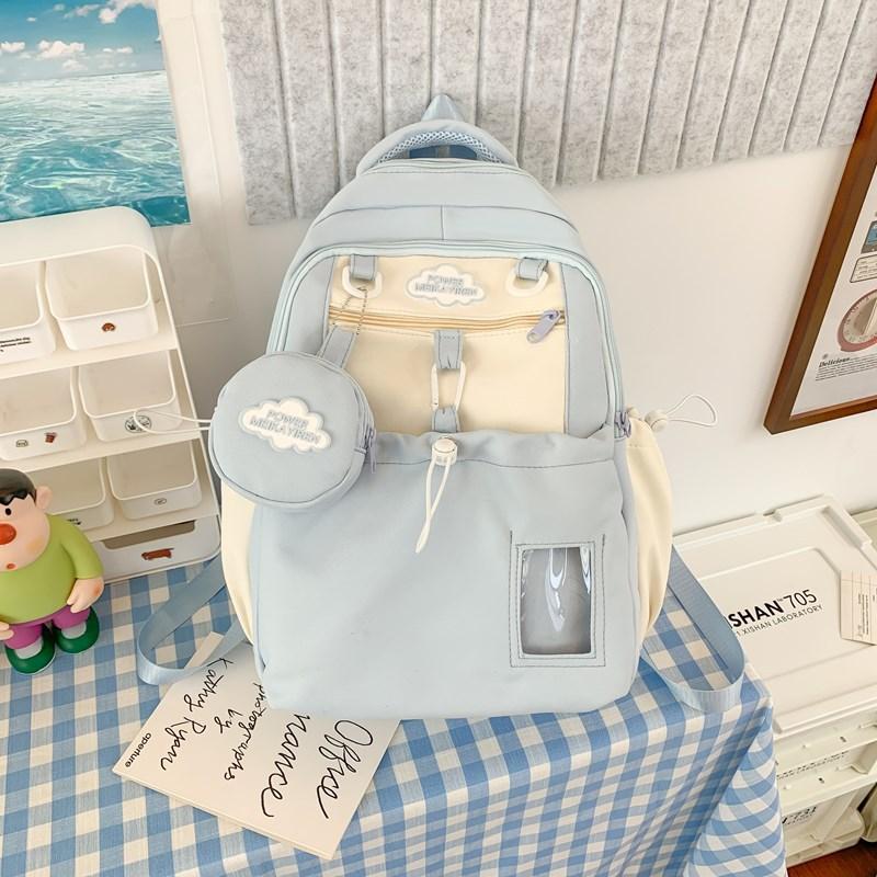 The new schoolbag is high-value, fresh and sweet, candy-colored backpack, lightweight and large-capacity backpack for junior high school students.