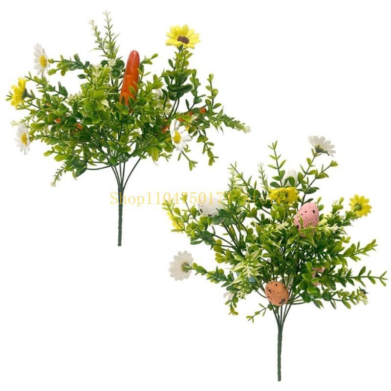 Happy Easter Day Decor Festive Easter Flower Arrangement Simulated Flower Branch for Home School and Store Display Top Sale
