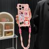 Apple 17/16Promax Lanyard Mobile Phone Case Is Suitable for iPhone13 Cute Cat 14/15 Oblique Span Anti-drop Case.