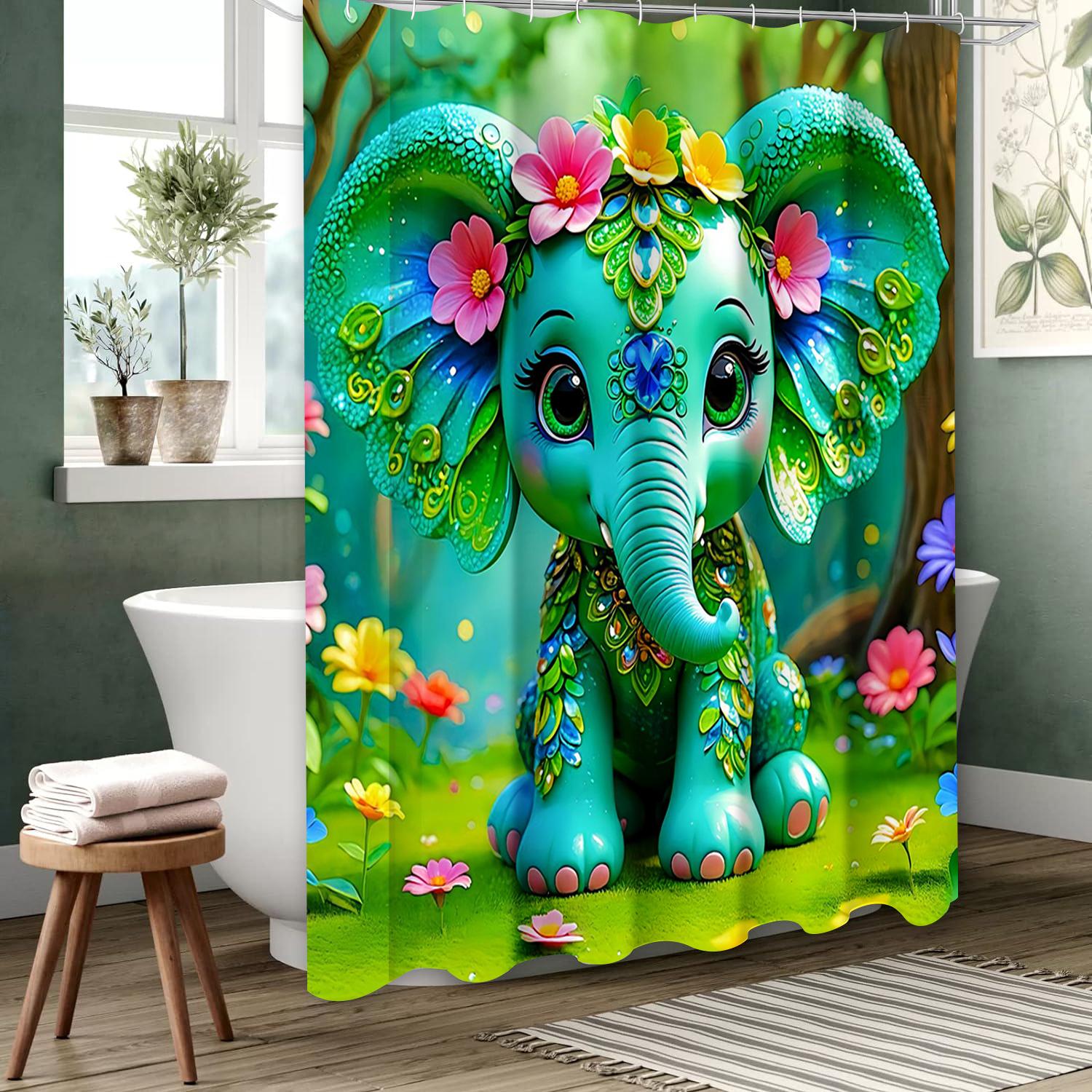 

Elephant Pattern Bathing Curtain Bathroom Shower Curtain Waterproof With 12 Hooks Home Deco Free Ship 180x180cm curtain червоний